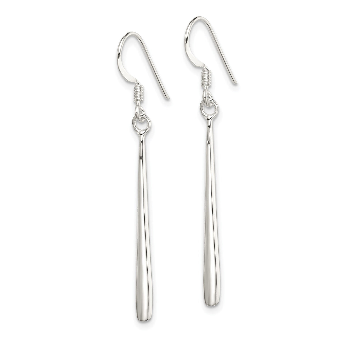 Sterling Silver Dangle Drop Earrings, Sleek Stick Design, Minimalist Linear Style for Women