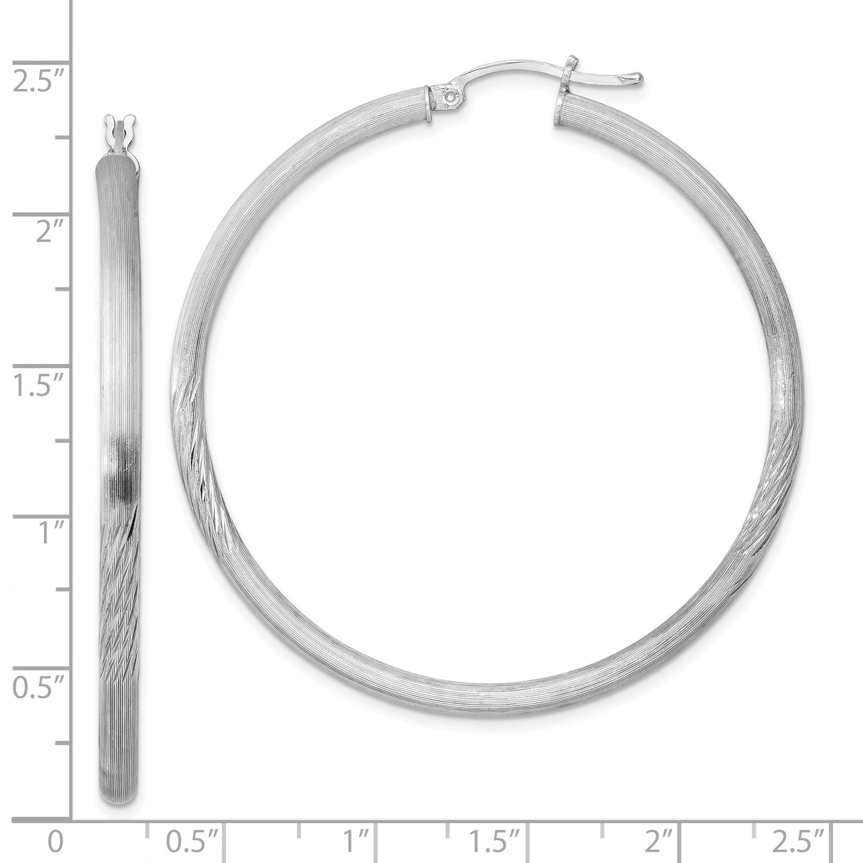 Sterling Silver Hoop Earrings, Round Textured Finish with Hinged Clasp, Lightweight Minimalist Design