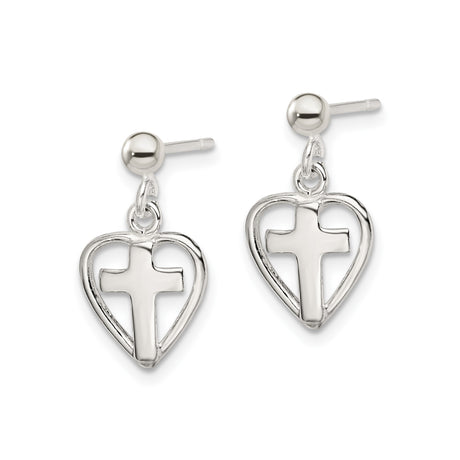 Sterling Silver Cross Pendant with Polished Minimal Design, Christian Faith Jewelry for Men and Women