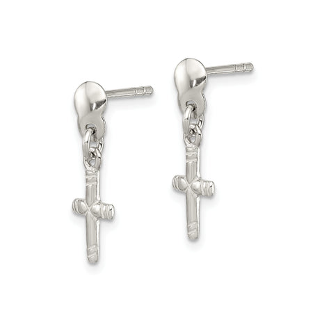 Sterling Silver Latin Cross Pendant with Polished and Textured Detailing for Men and Women