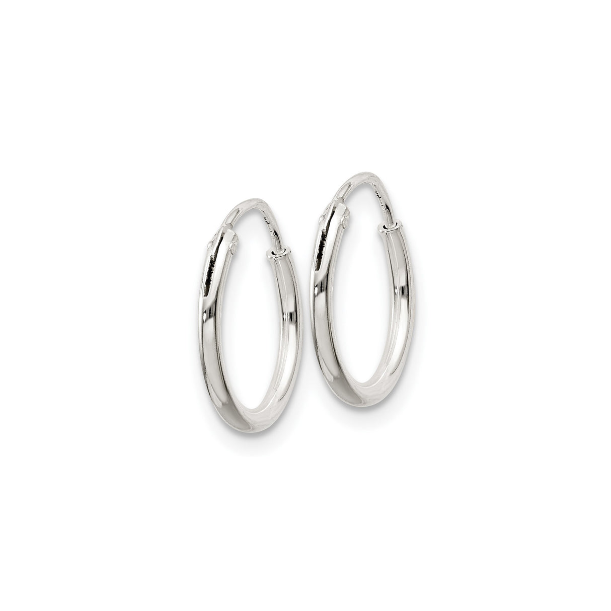 Sterling Silver Hoop Earrings, Small Lightweight Polished Hoops with Hinged Closure
