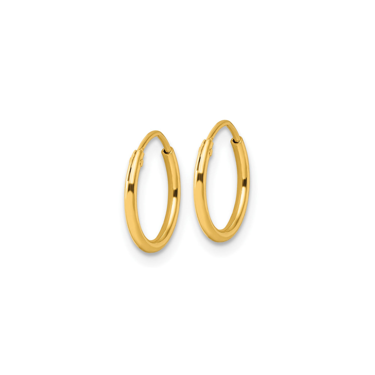 Sterling Silver Gold Plated Hoop Earrings, Classic Round Minimalist Style for Women