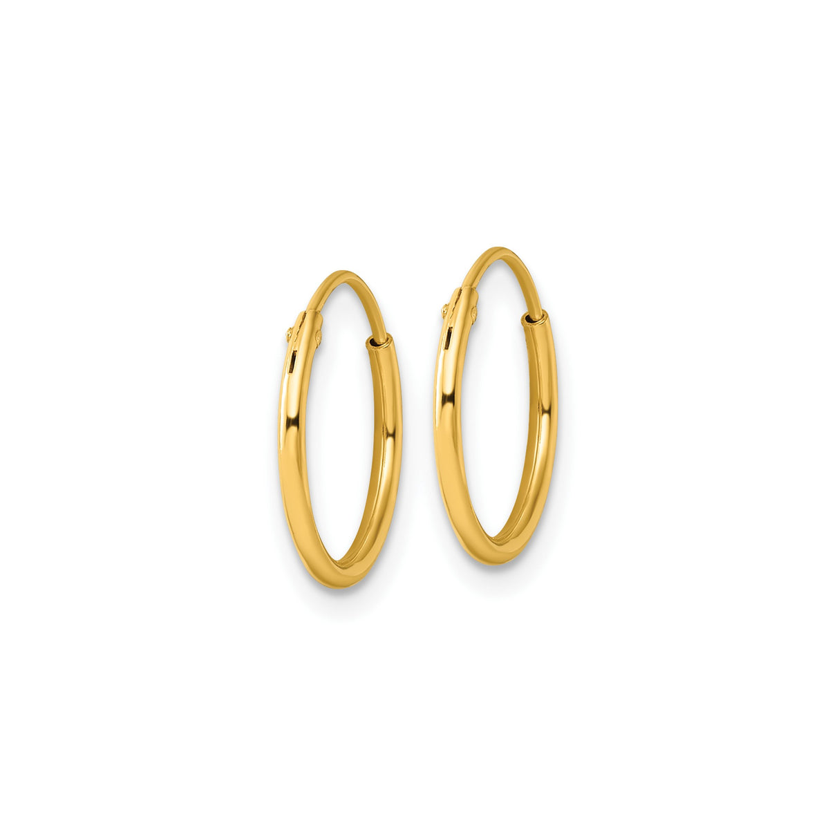 Sterling Silver Hoop Earrings, Gold Plated, Lightweight Polished Minimalist Style