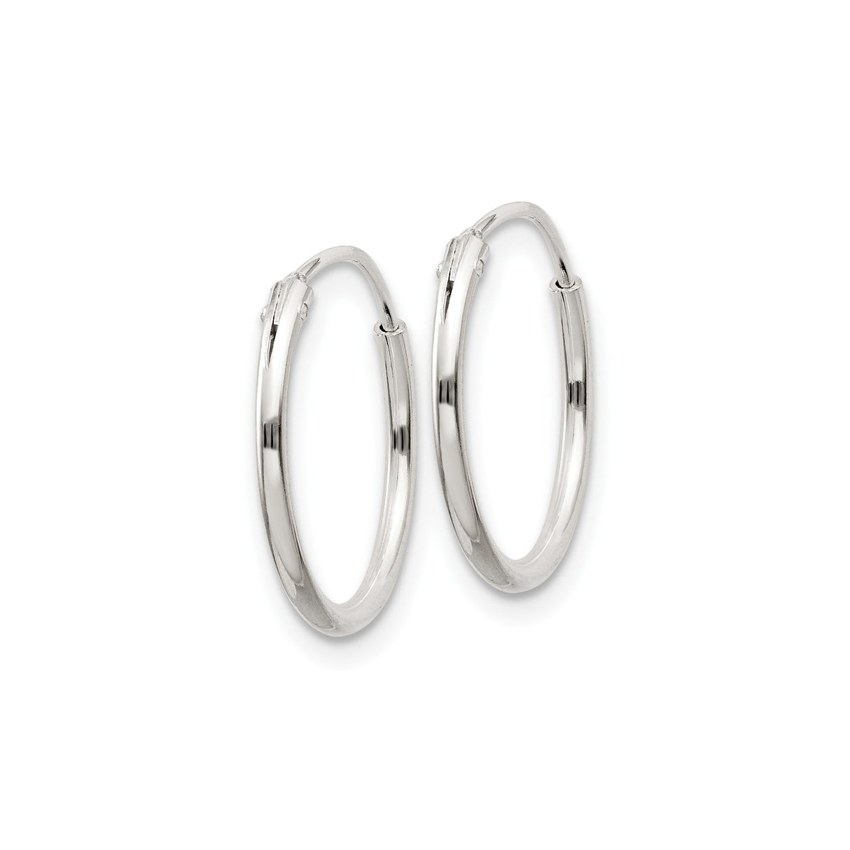 Sterling Silver Hoop Earrings, Classic Round Polished Design, Lightweight Minimalist Style