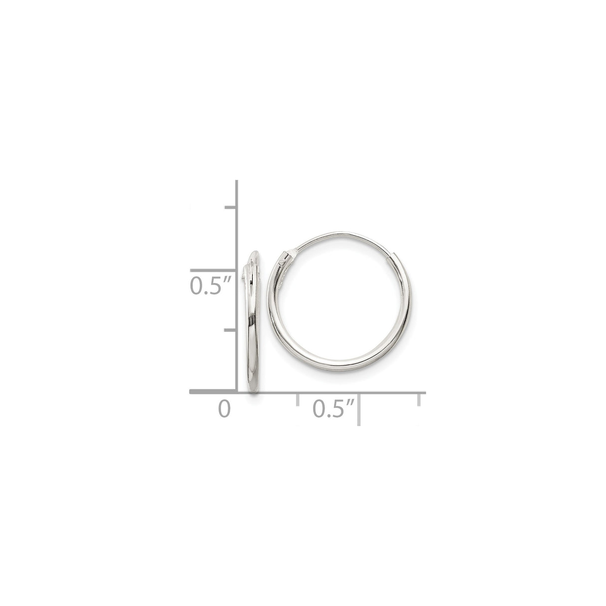 Sterling Silver Hoop Earrings, Classic Round Polished Design, Lightweight Minimalist Style