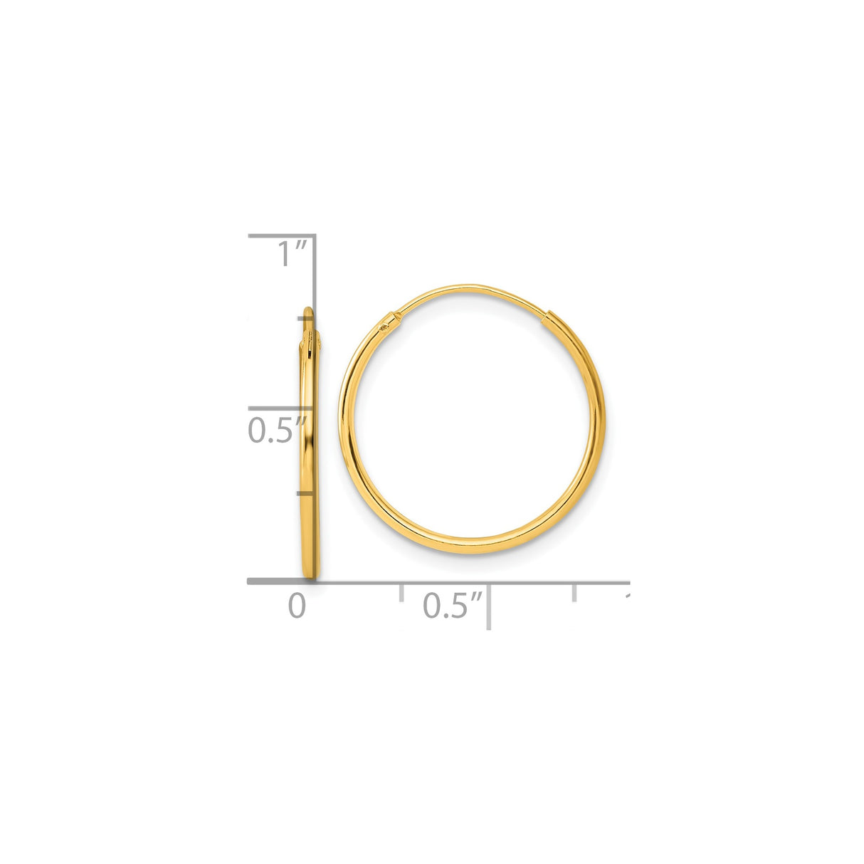 Sterling Silver Hoop Earrings, Polished Gold-Plated Round Minimalist Style for Women