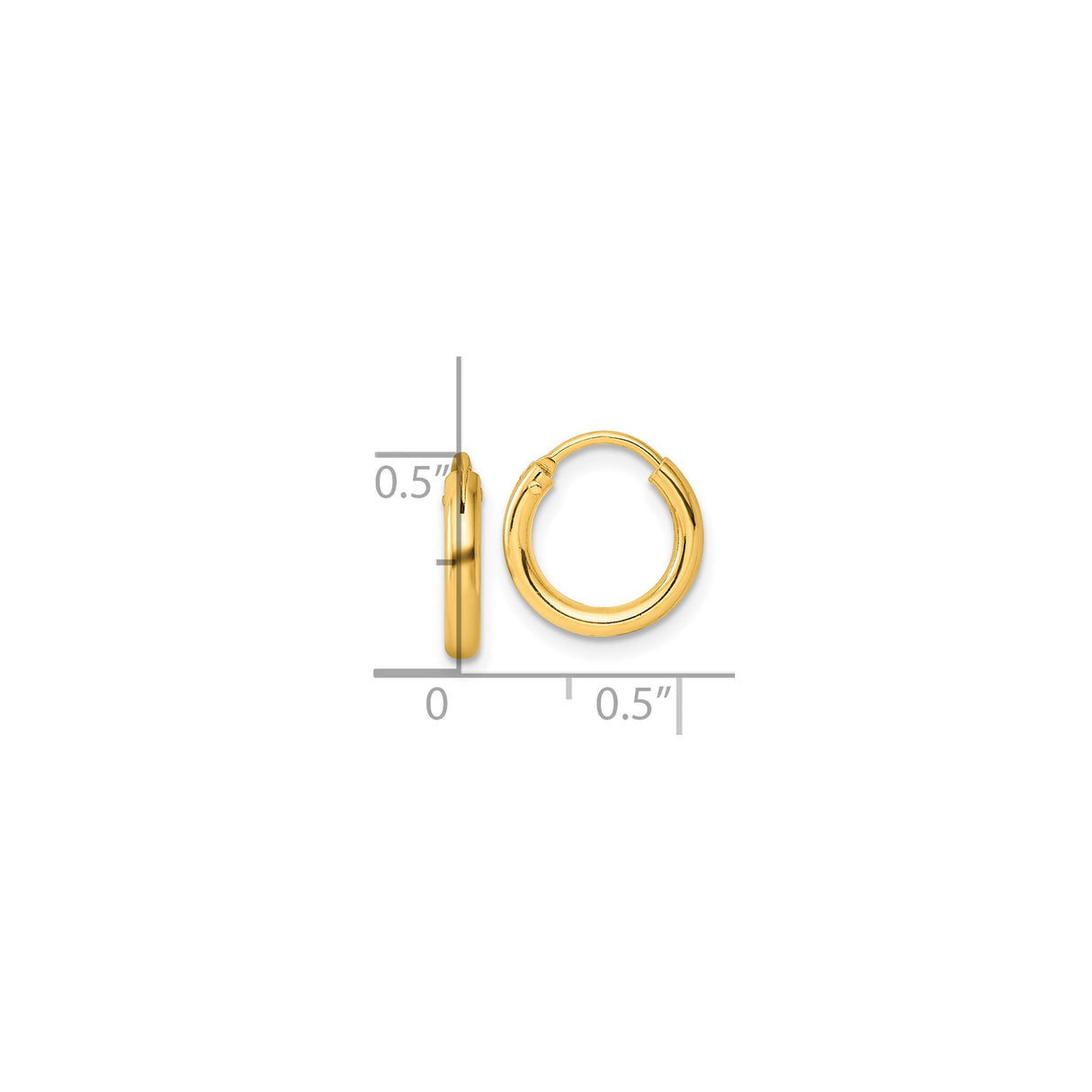 Sterling Silver Hoop Earrings, Gold-Plated Polished Finish, Seamless Hinged Design, Unisex Medium Hoops