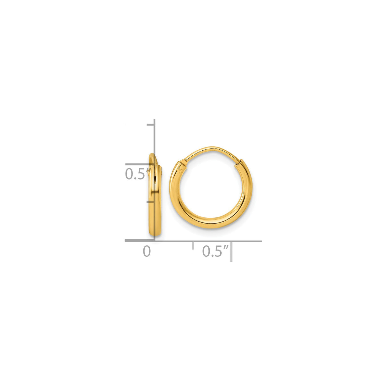 Sterling Silver Gold-Plated Hoop Earrings, Smooth Polished Minimalist Design for Women