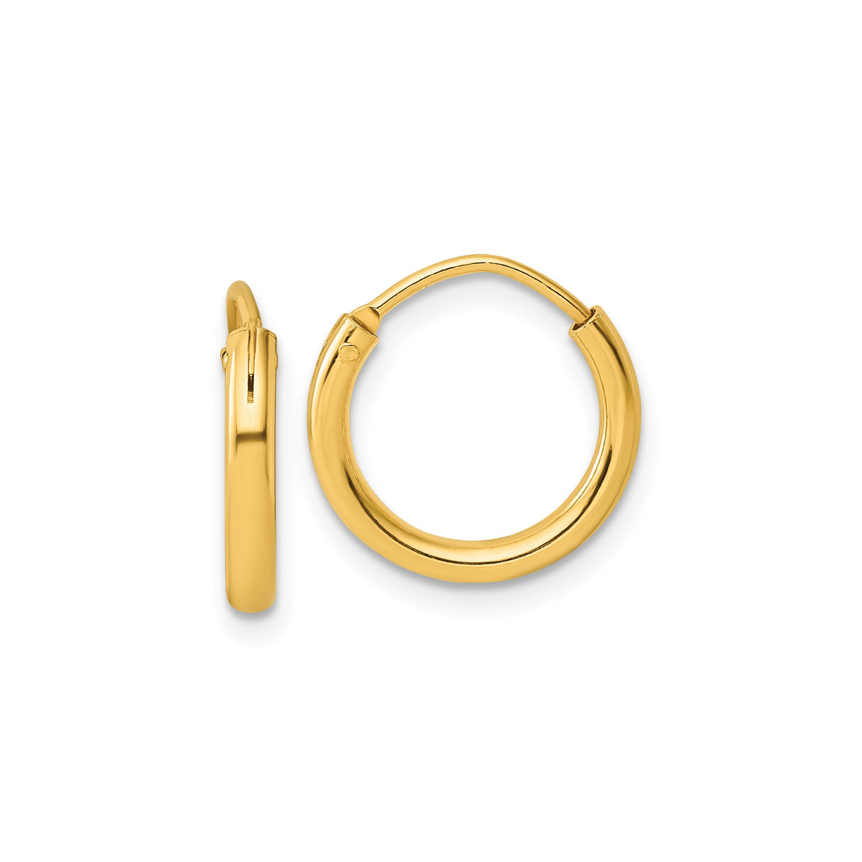 Sterling Silver Gold-Plated Hoop Earrings, Smooth Polished Minimalist Design for Women