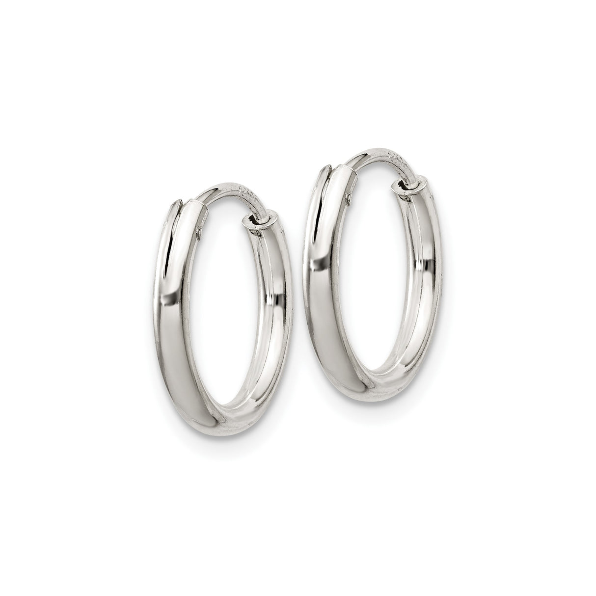 Sterling Silver Hoop Earrings, Polished Classic Round Design for Women and Unisex Wear