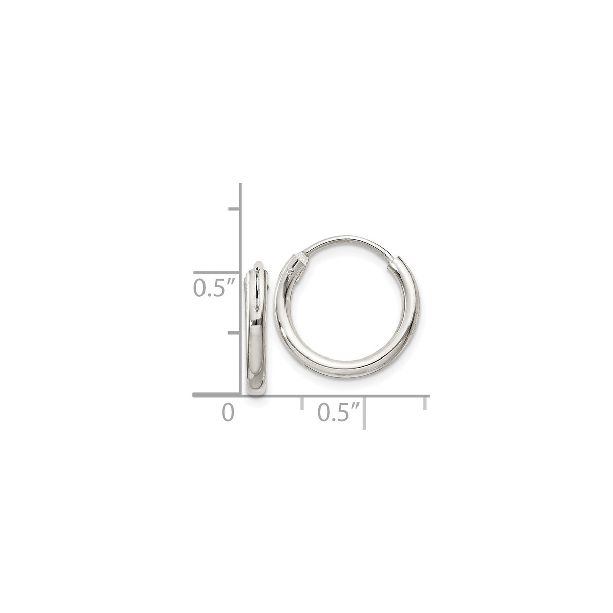 Sterling Silver Hoop Earrings, Polished Classic Round Design for Women and Unisex Wear