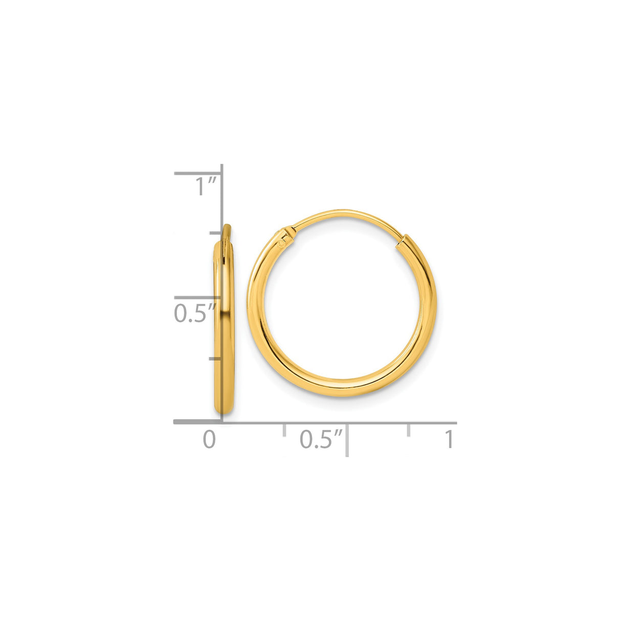 Sterling Silver Hoop Earrings, Gold Plated Classic Polished Round Lightweight Design
