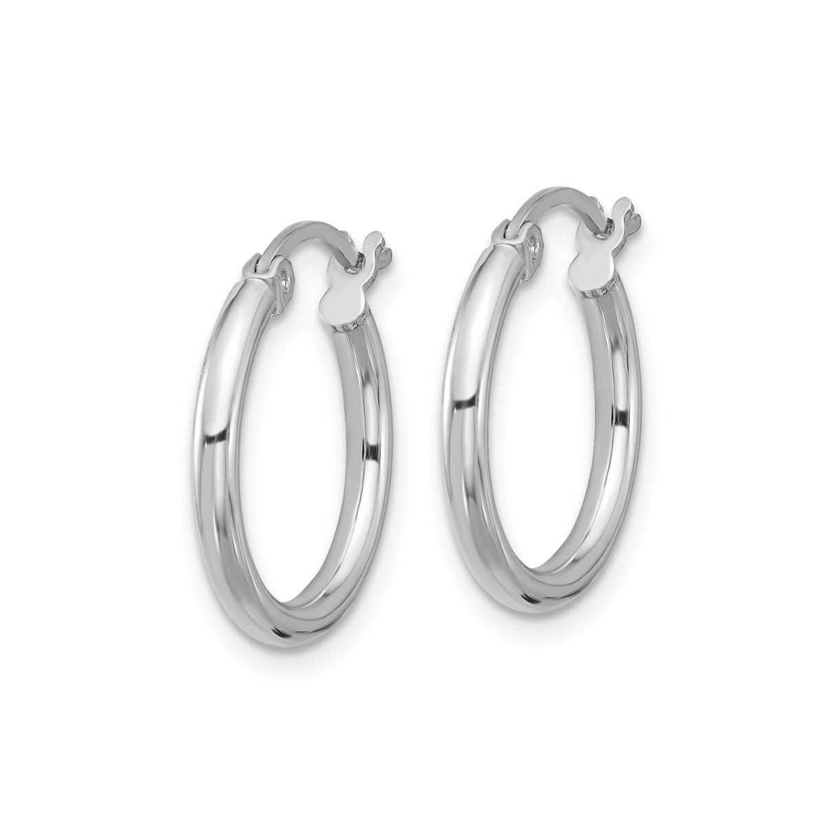 Sterling Silver Hoop Earrings, Classic Round Design with Latch Back Closure, Lightweight Style