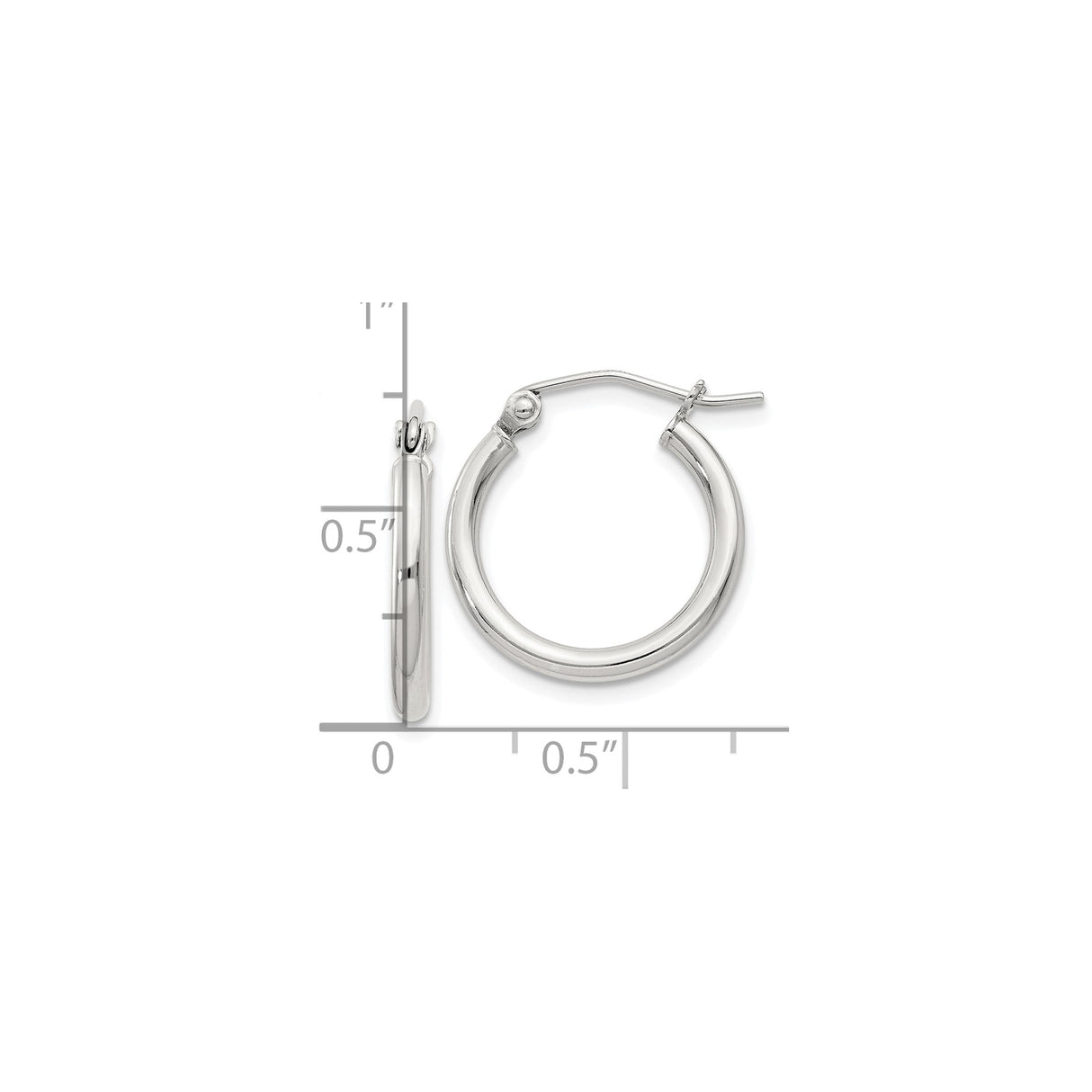 Sterling Silver Hoop Earrings, Classic Round Minimalist Design, Lightweight Polished Finish