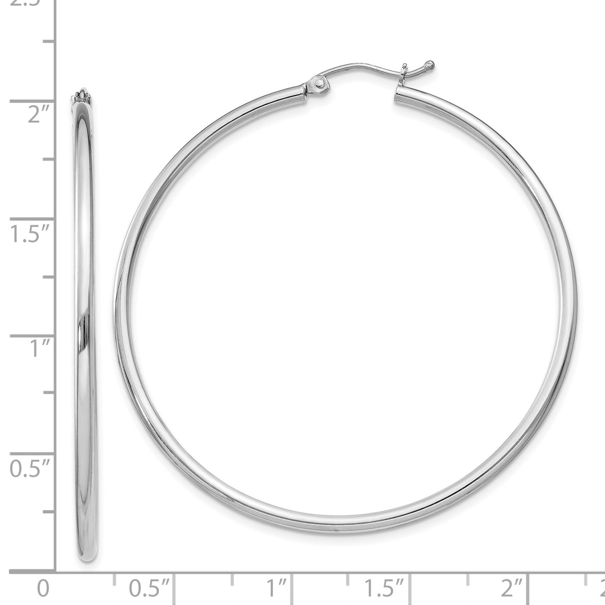 Sterling Silver Hoop Earrings, Large Round Tube Hoops with Polished Finish, Minimalist Design