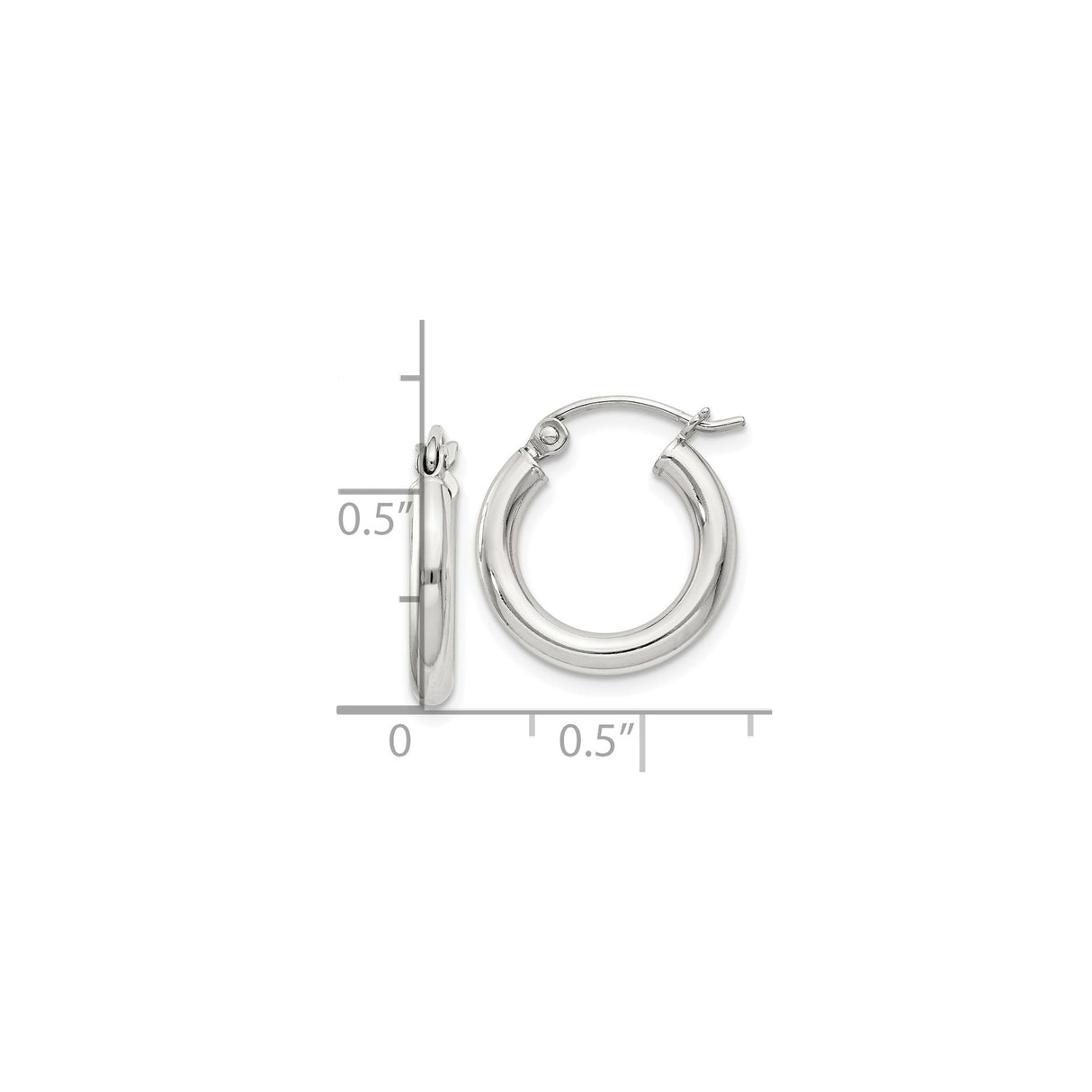 Sterling Silver Hoop Earrings, Smooth Polished Finish, Classic Minimalist Rounded Design for Women