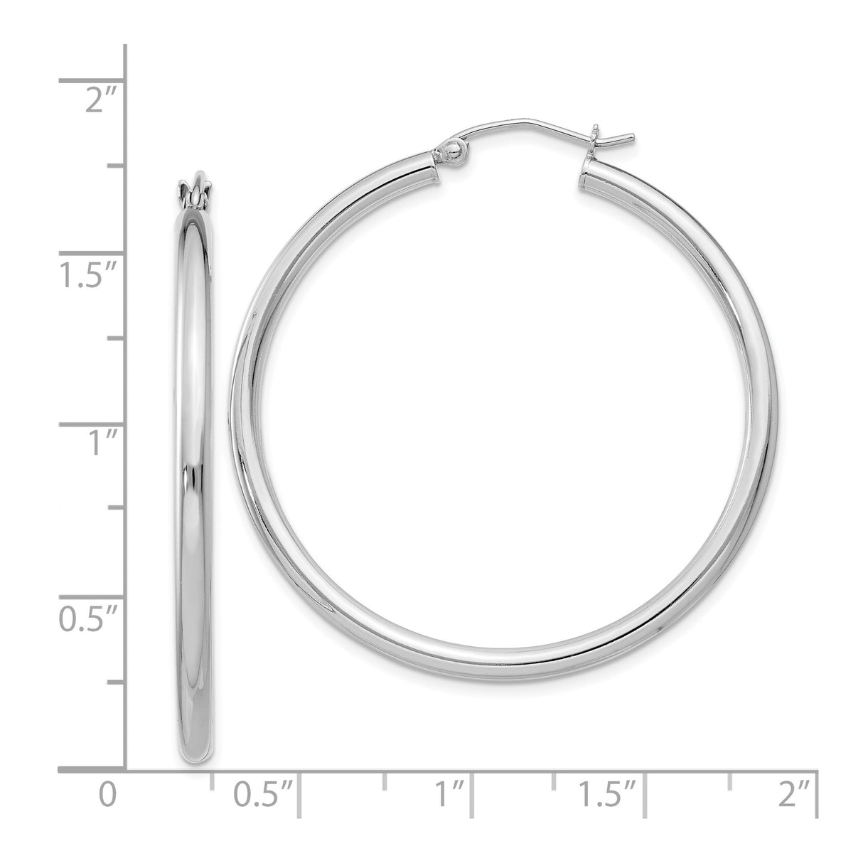 Sterling Silver Hoop Earrings, Classic Polished Round Design, Lightweight Minimalist Style