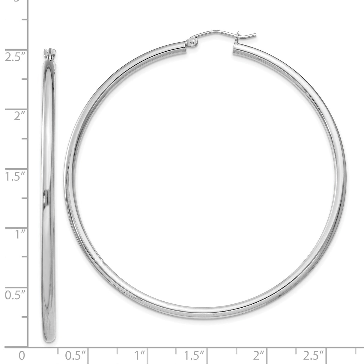 Sterling Silver Hoop Earrings, Large Round Tube, Polished Minimalist Style for Women