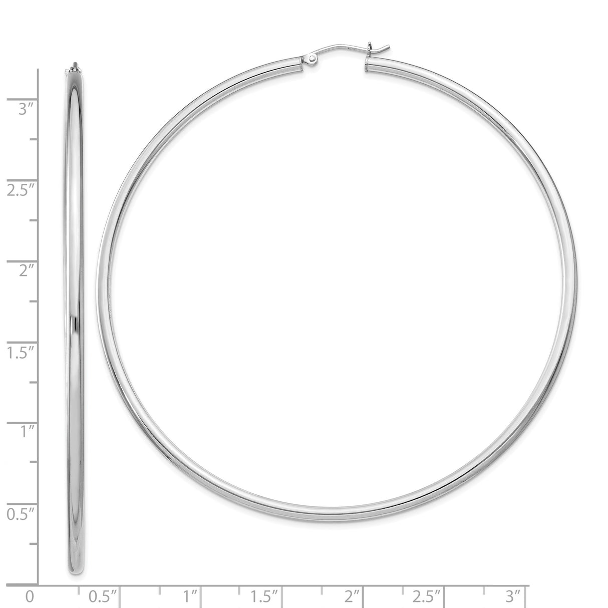 Sterling Silver Hoop Earrings, Large Polished Tube Hoops, Minimalist Modern Style for Women