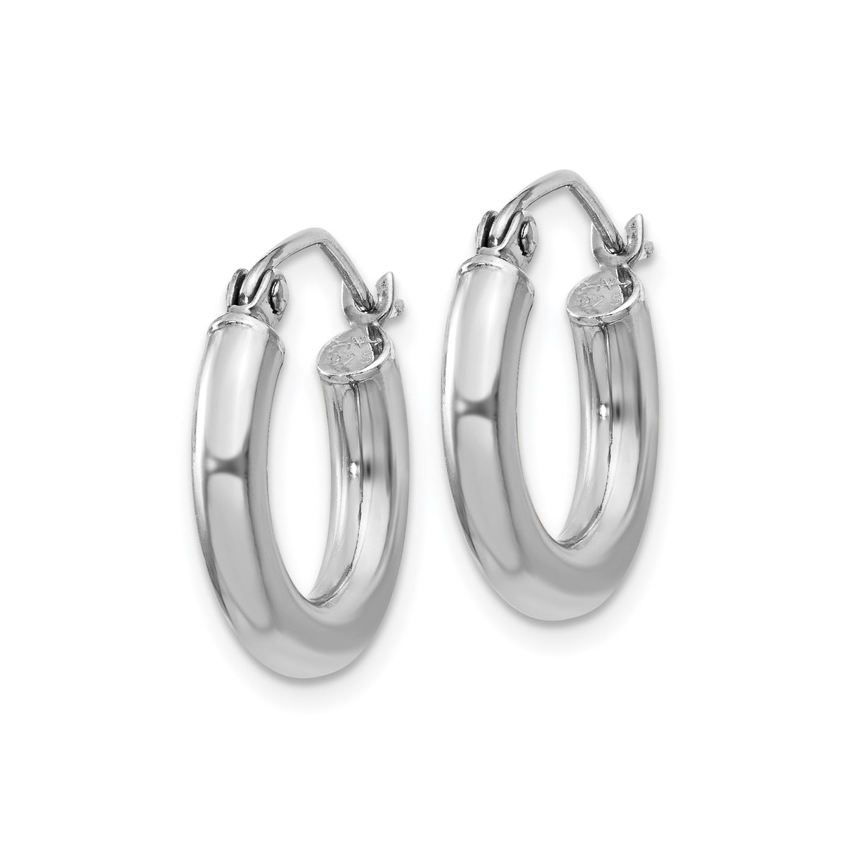 Sterling Silver Hoop Earrings, Lightweight Minimalist Round Design with Latch Back Closure