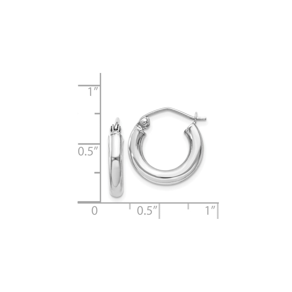 Sterling Silver Hoop Earrings, Lightweight Minimalist Round Design with Latch Back Closure