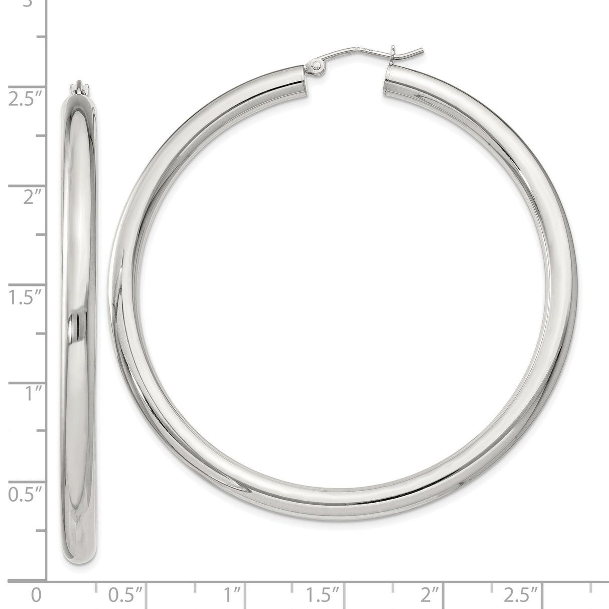Sterling Silver Hoop Earrings, Classic Rounded Tube Design, High Polish Minimalist Style