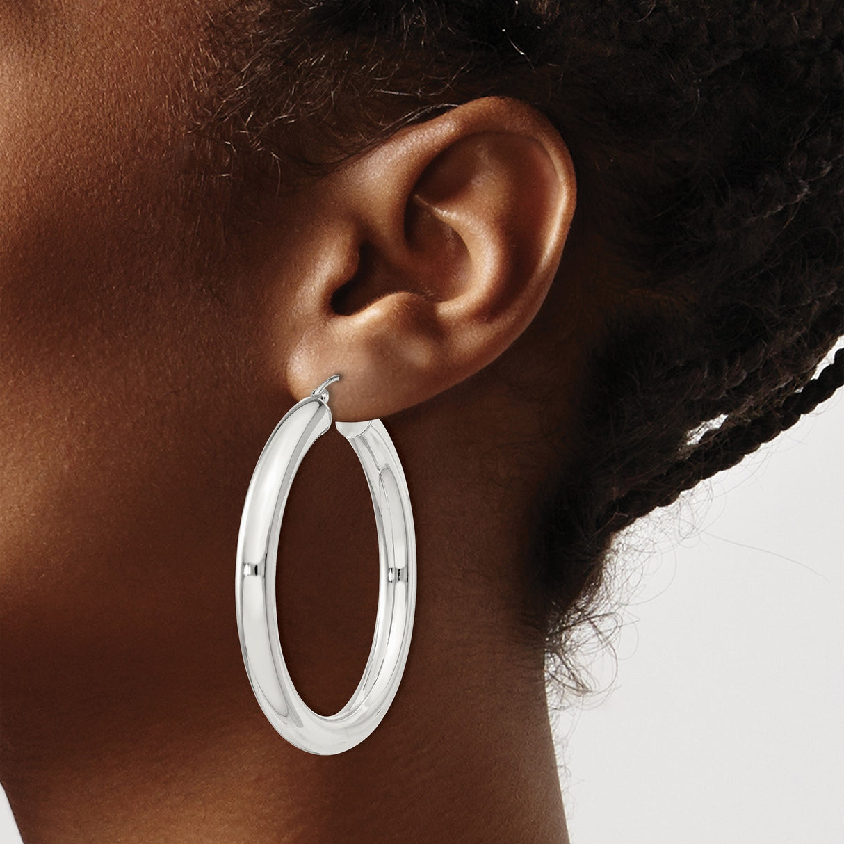 Sterling Silver Hoop Earrings, Classic Polished Round Hoops, Lightweight Minimalist Design