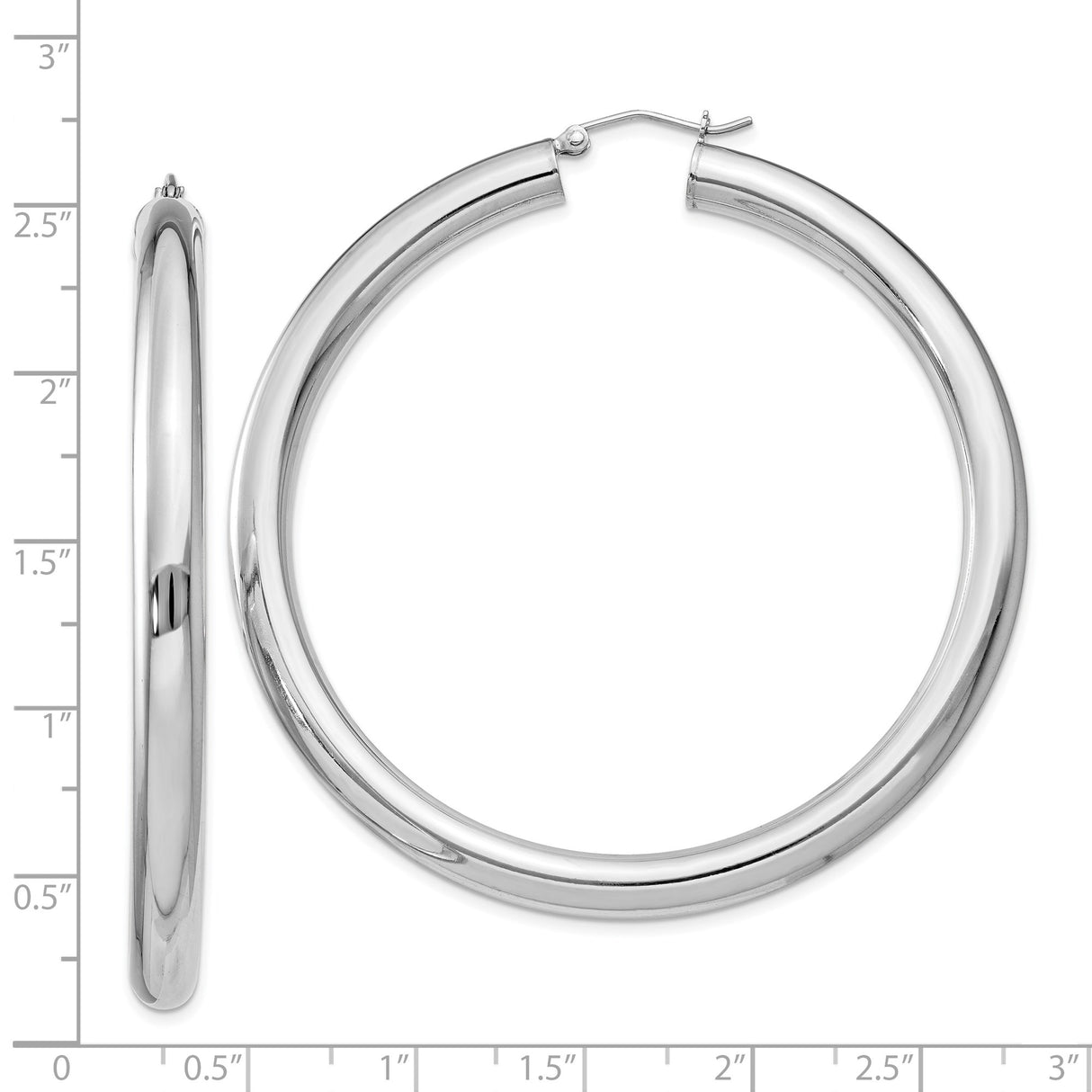 Sterling Silver Hoop Earrings, Polished Round Tube Hoops with Minimalist Design for Women