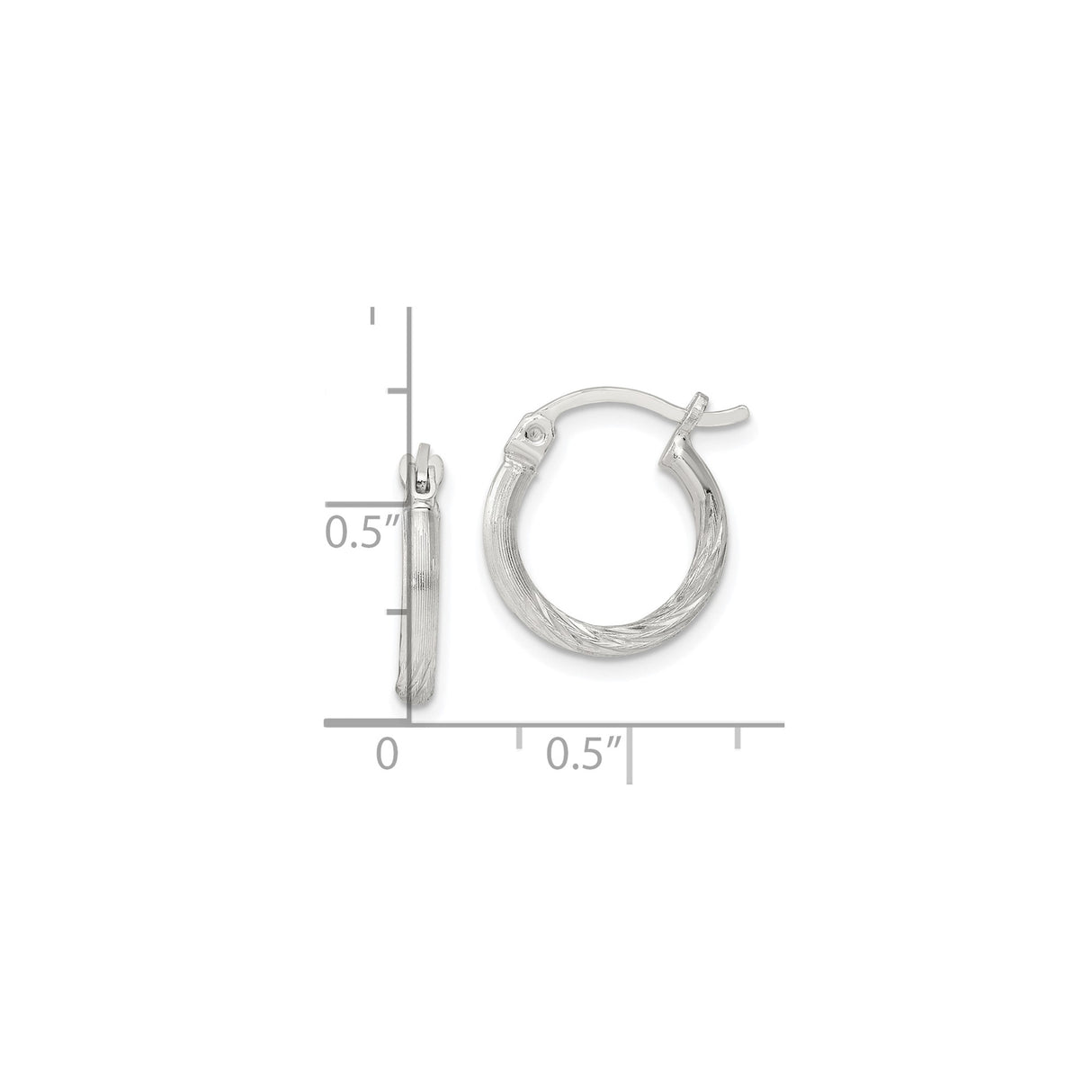 Sterling Silver Hoop Earrings, Small Twisted Design with Textured Finish, Lightweight and Minimalist Style