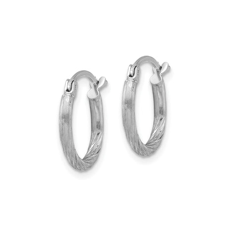Sterling Silver Twisted Hoop Earrings with Textured Rope Design and Satin Finish