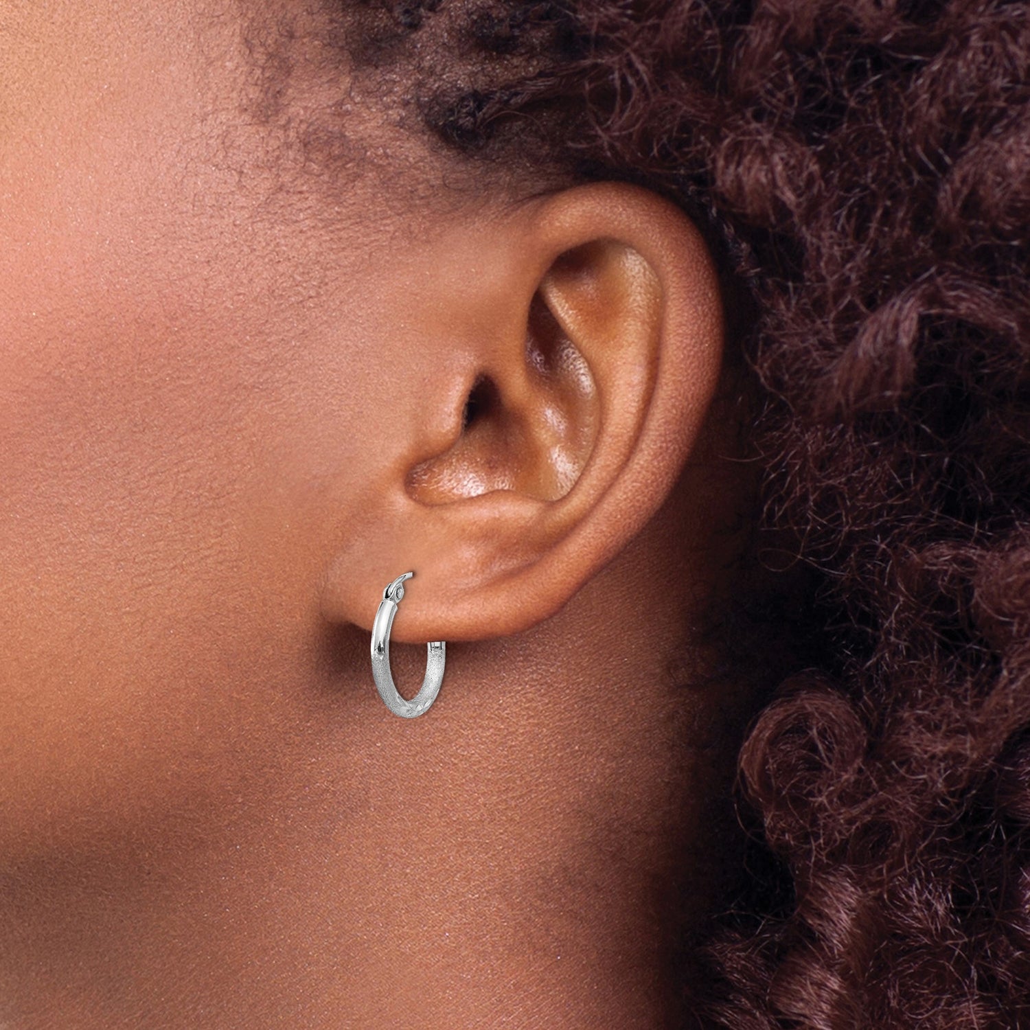 Sterling Silver Twisted Hoop Earrings with Textured Rope Design and Satin Finish