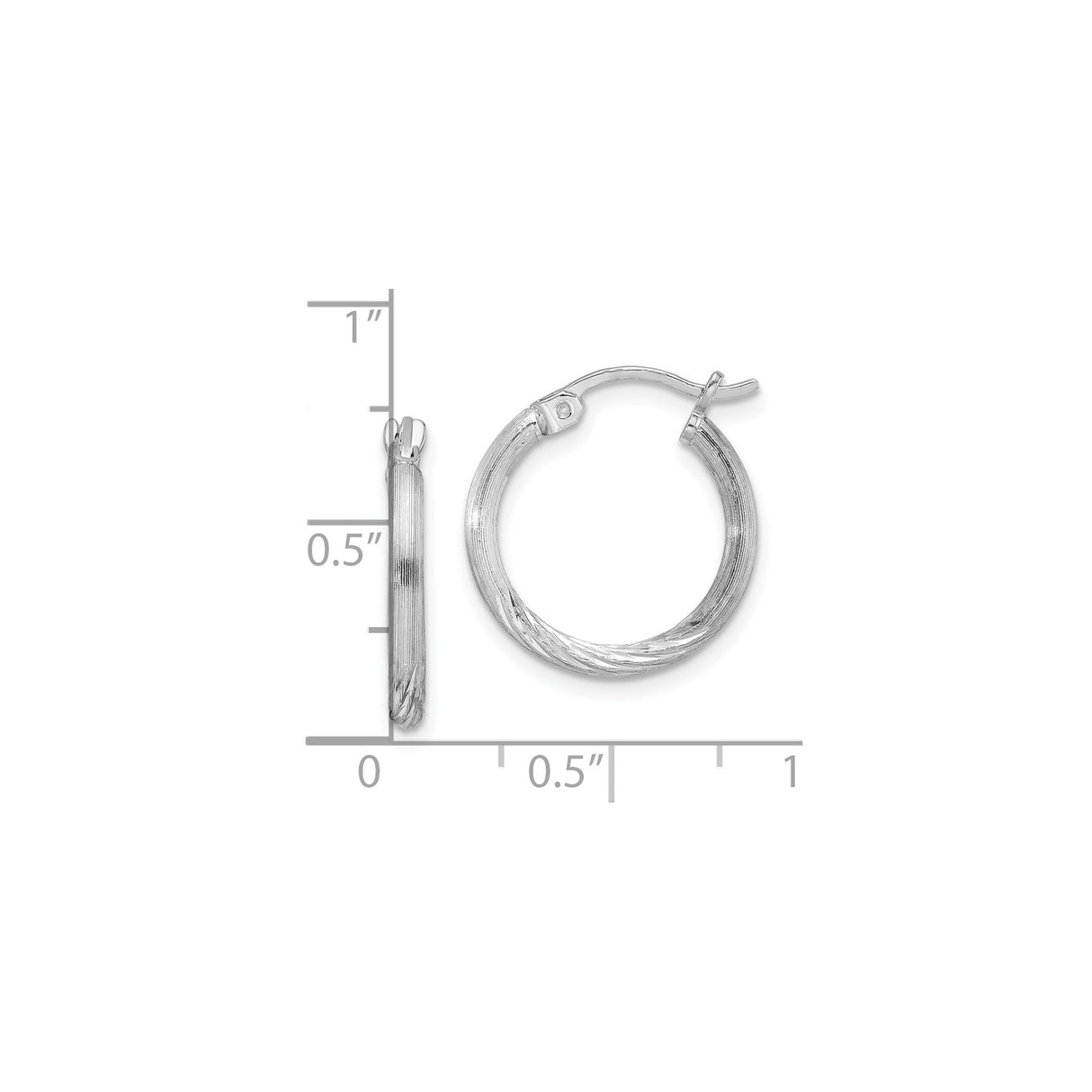 Sterling Silver Hoop Earrings, Textured Ribbed Tube with Twisted Detail, Lightweight Polished Design