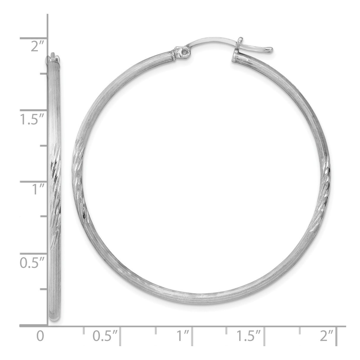 Sterling Silver Hoop Earrings, Textured Diamond Cut Tube, Modern Round Minimalist Design