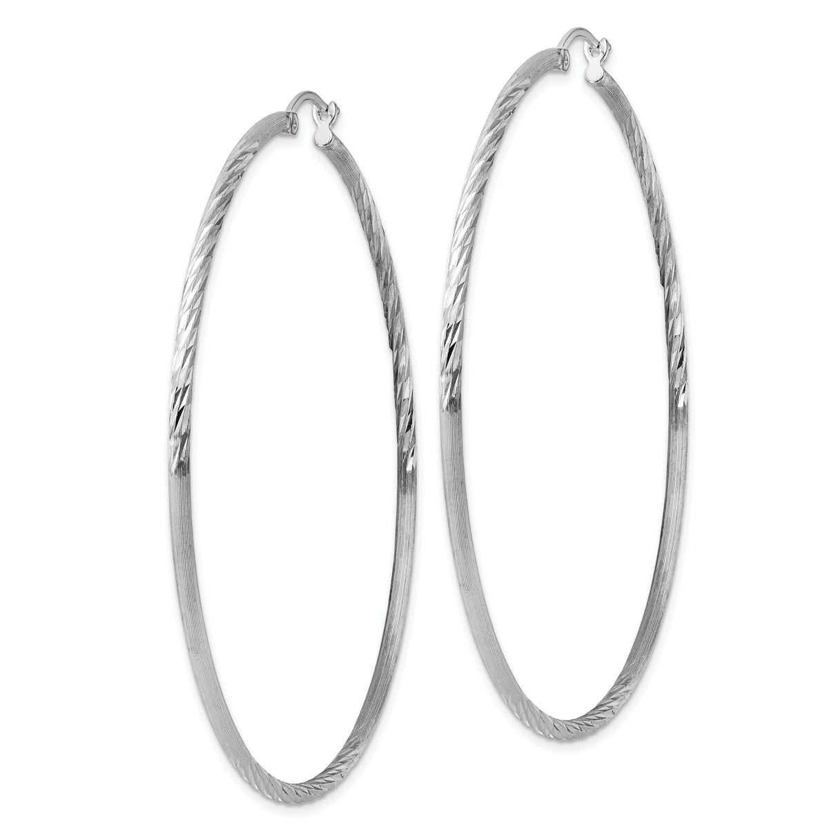 Sterling Silver Hoop Earrings, Twisted Textured Design, Lightweight Large Round Style for Women