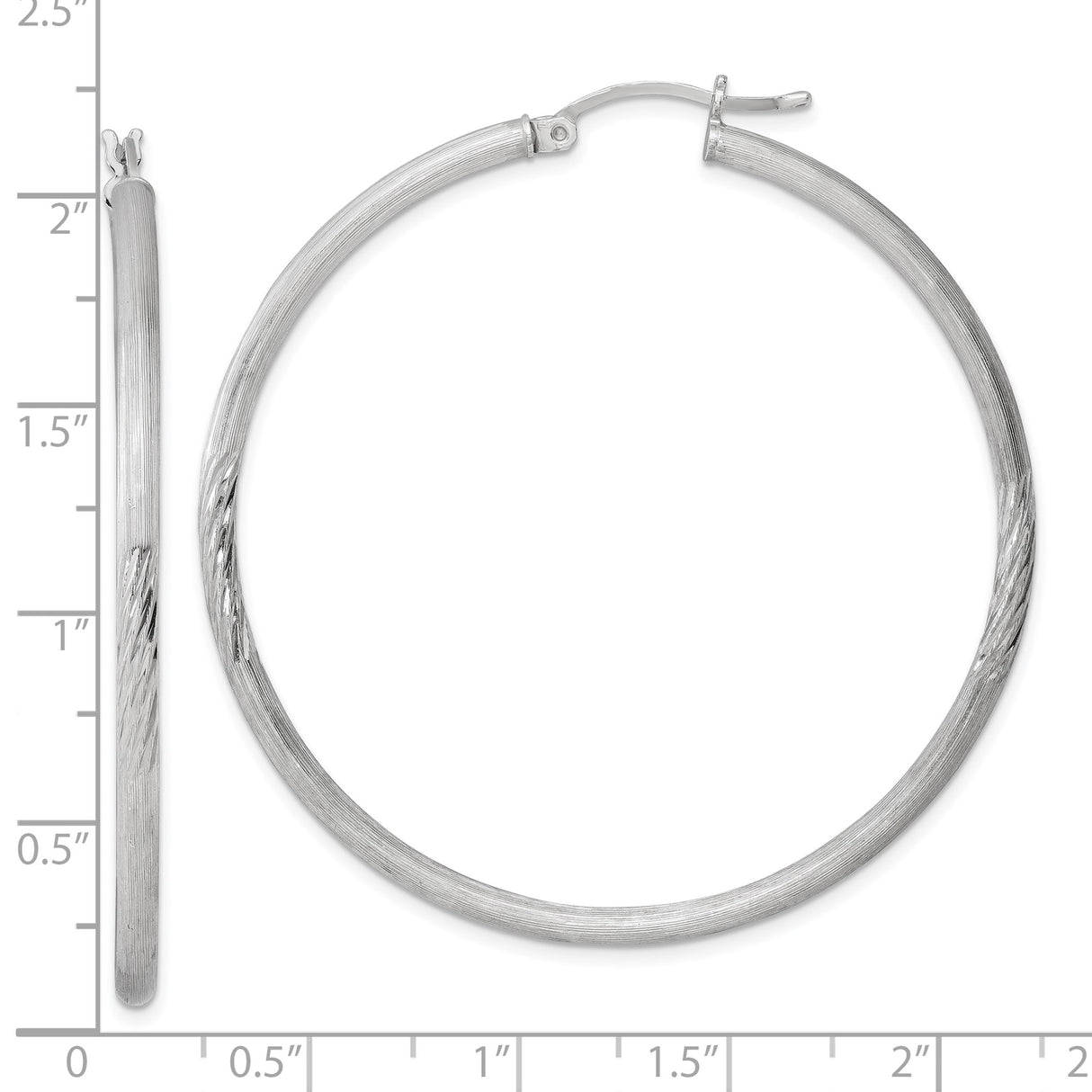 Sterling Silver Twisted Hoop Earrings, Lightweight Textured High-Polish Tube Hoops for Women