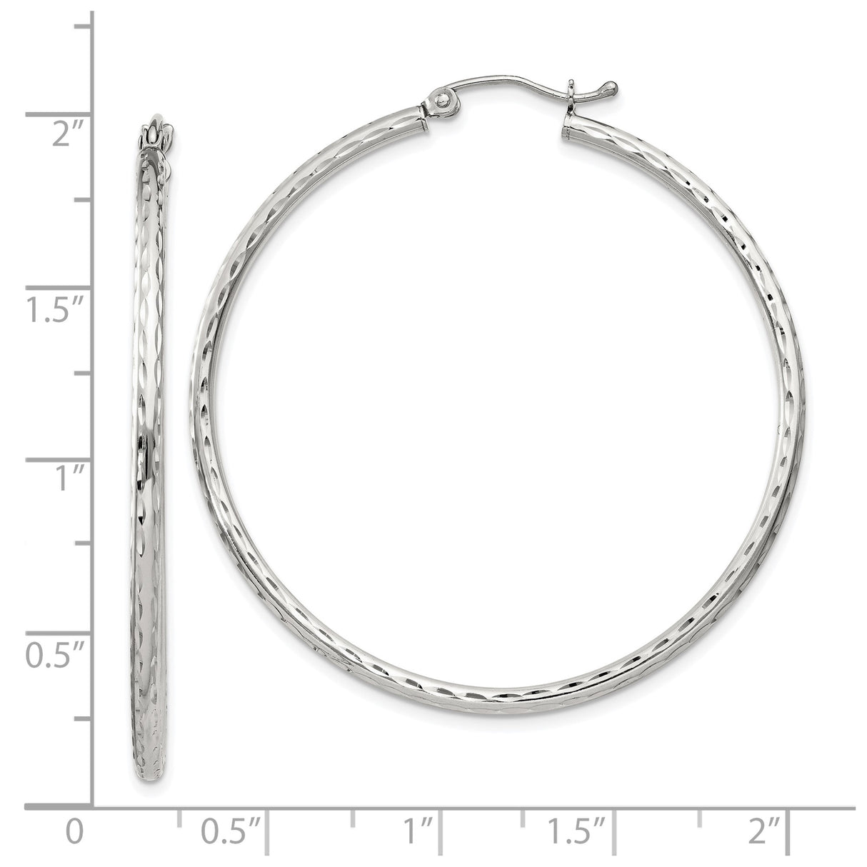 Sterling Silver Large Hoop Earrings with Hammered Texture, Lightweight Polished Design
