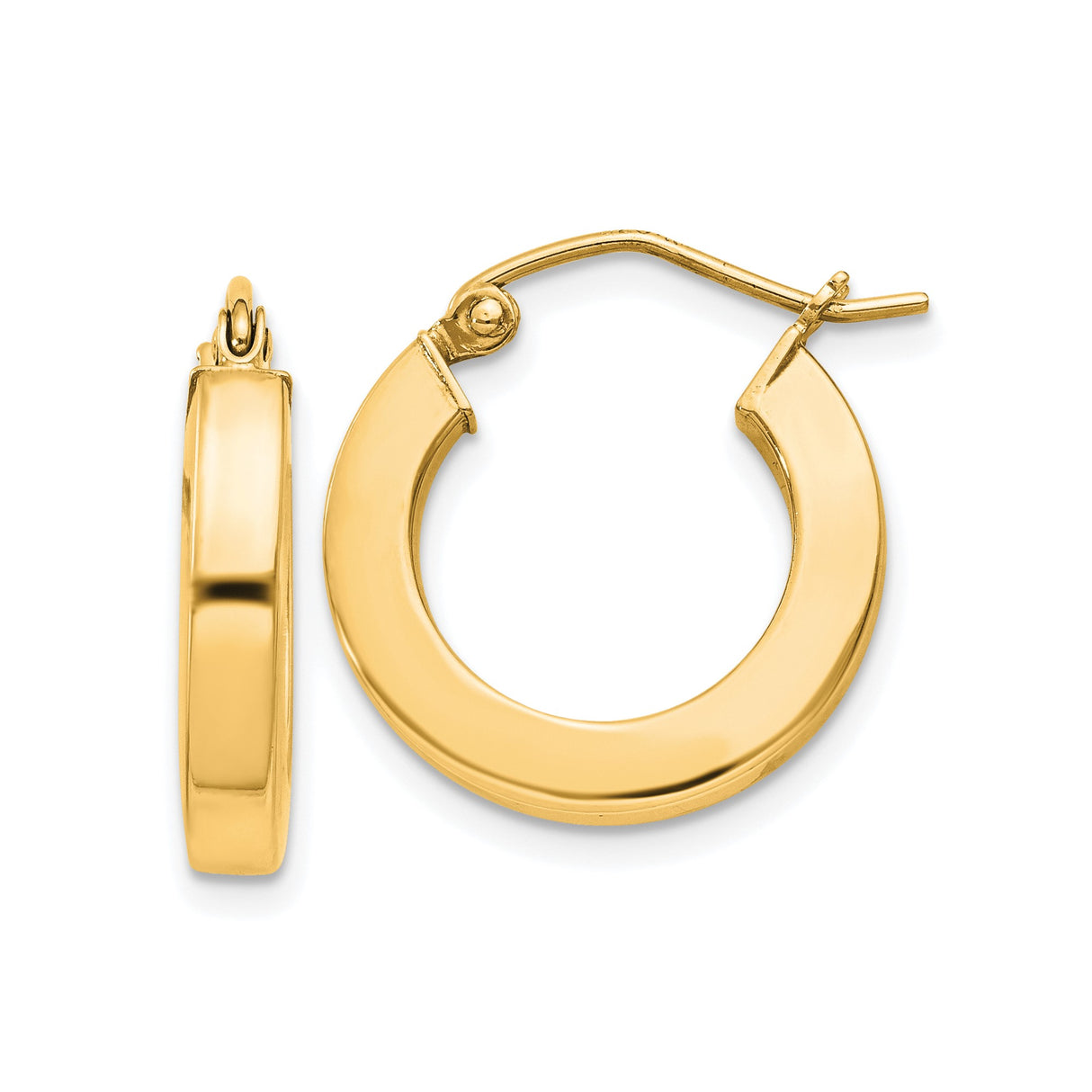 Sterling Silver Gold Plated Hoop Earrings, Polished Finish, Lightweight Round Tube Style