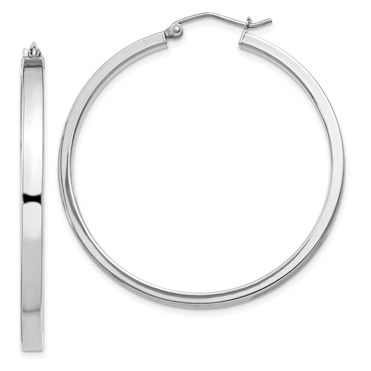 Sterling Silver Hoop Earrings, Large Round Minimalist Tube Design for Women