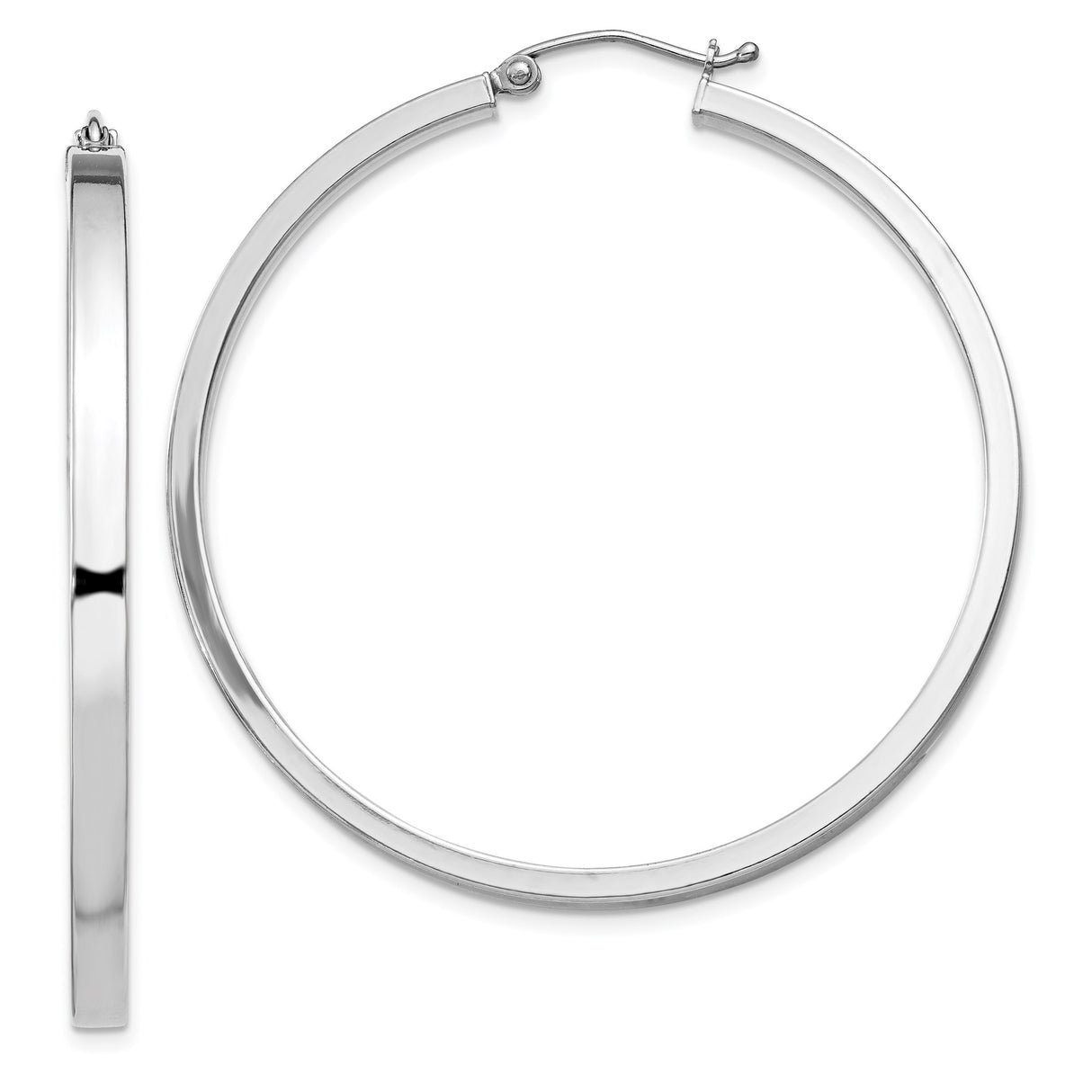 Sterling Silver Hoop Earrings, Minimalist Round Design, Polished Finish, Modern Tube Style
