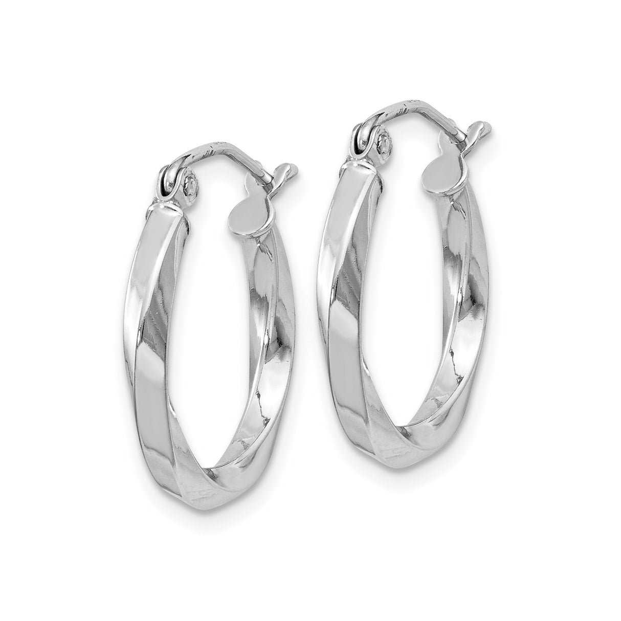 Sterling Silver Twisted Hoop Earrings, Polished Finish, Sleek Modern Minimalist Design for Women