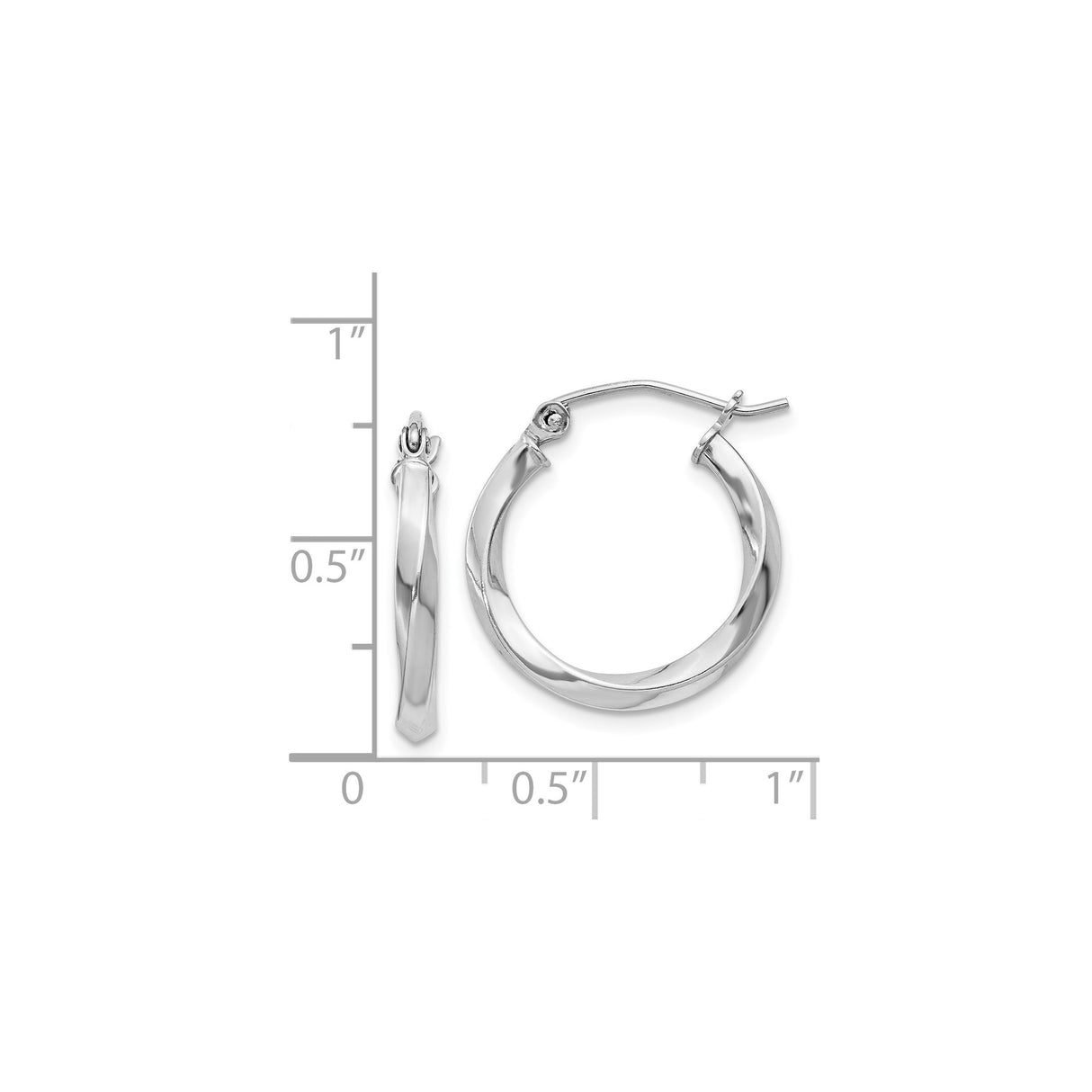 Sterling Silver Twisted Hoop Earrings, Polished Finish, Sleek Modern Minimalist Design for Women