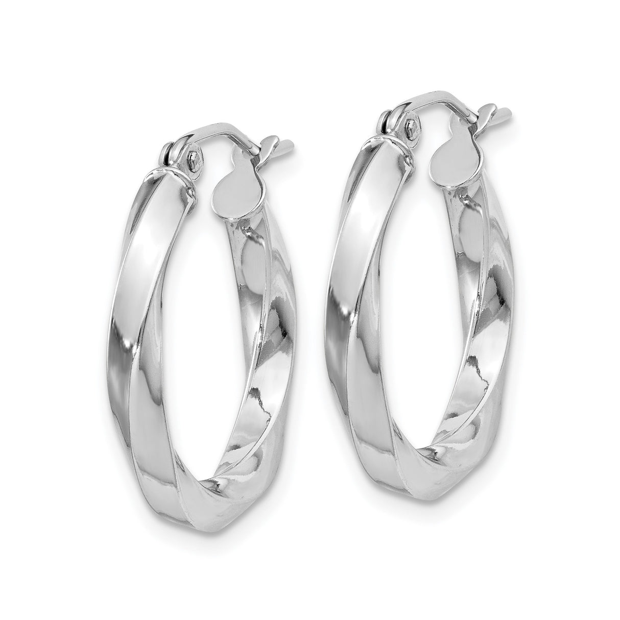 Sterling Silver Twisted Hoop Earrings with Spiral Texture and Polished Finish