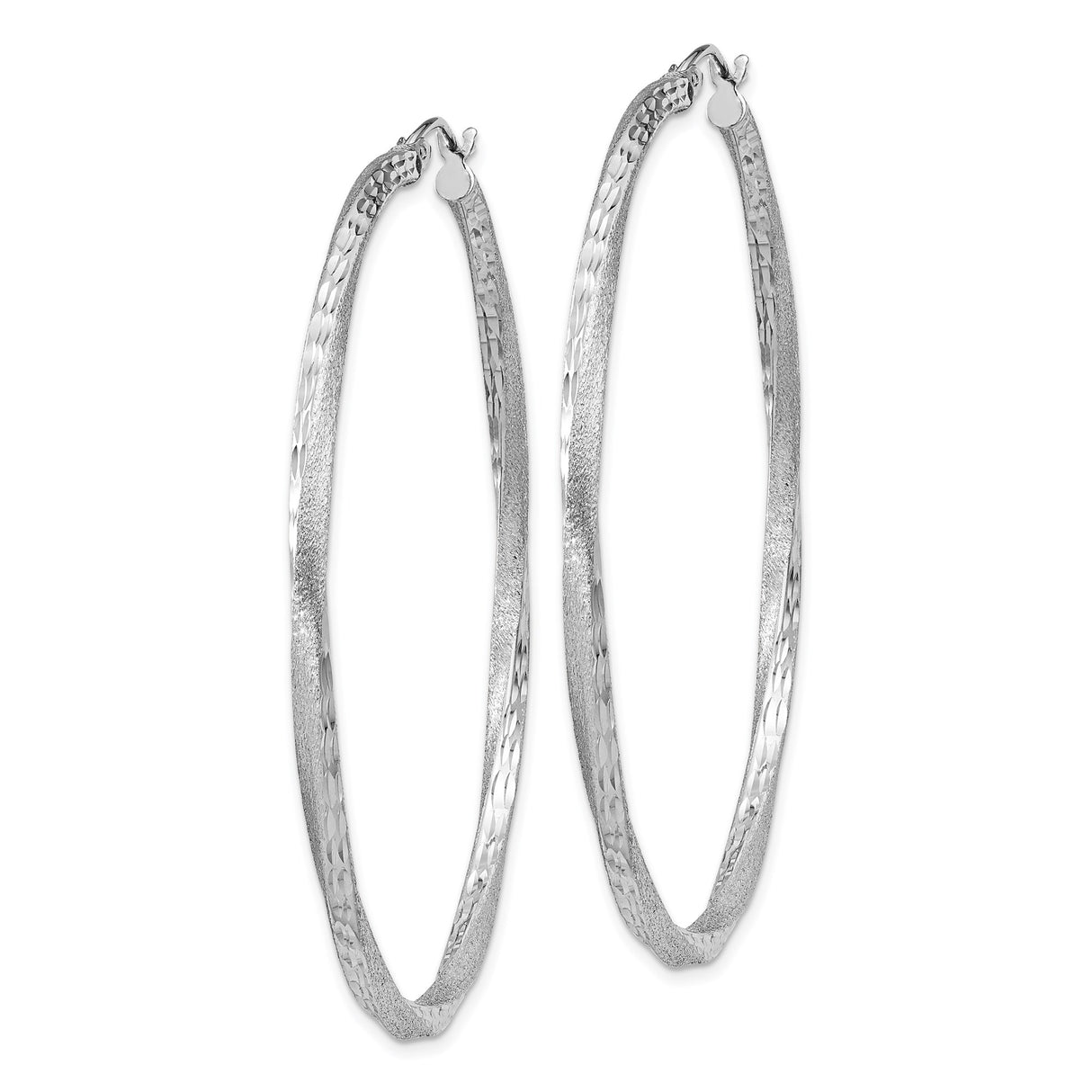 Sterling Silver Hoop Earrings, Lightweight Hammered Textured Modern Round Design for Women