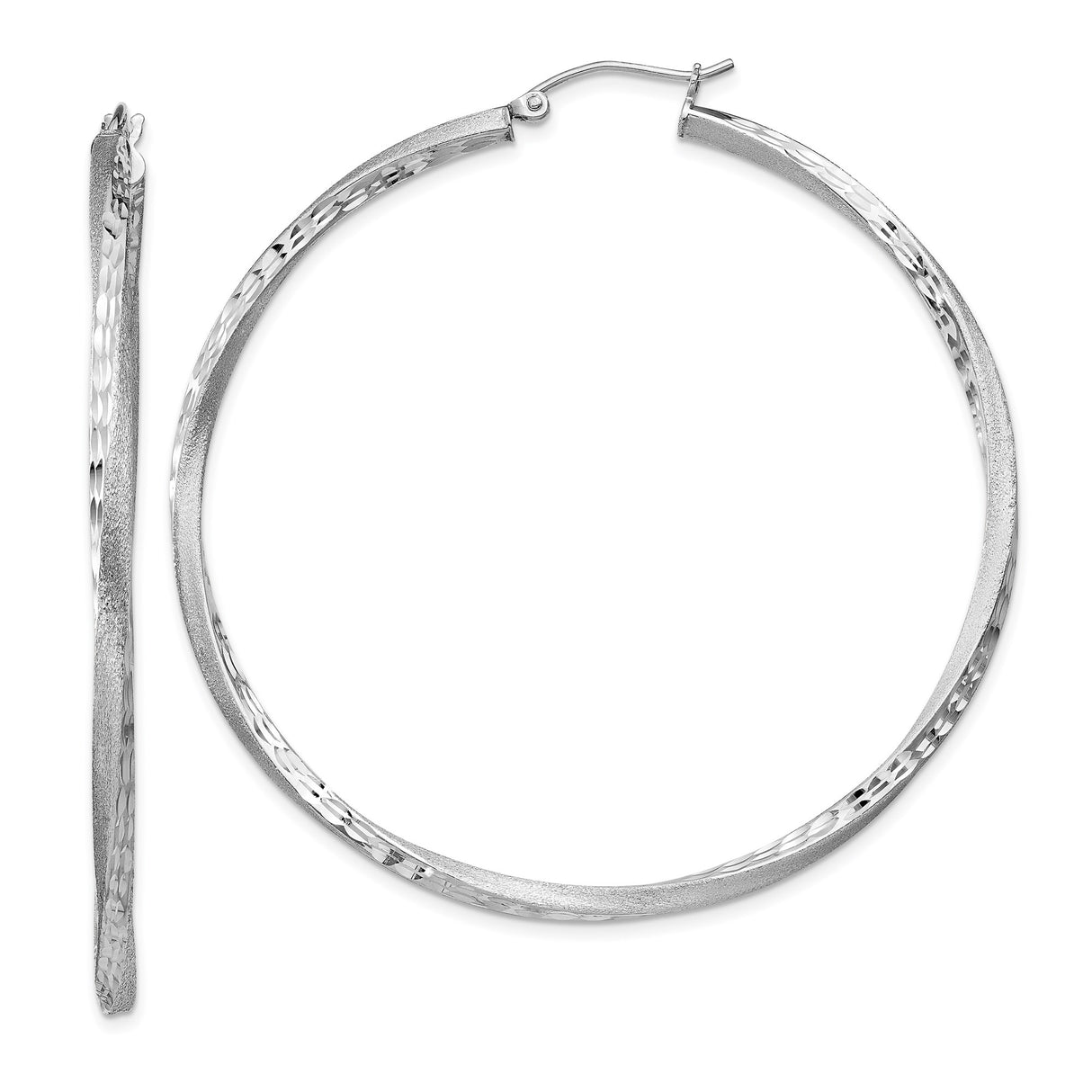 Sterling Silver Hoop Earrings, Lightweight Hammered Textured Modern Round Design for Women