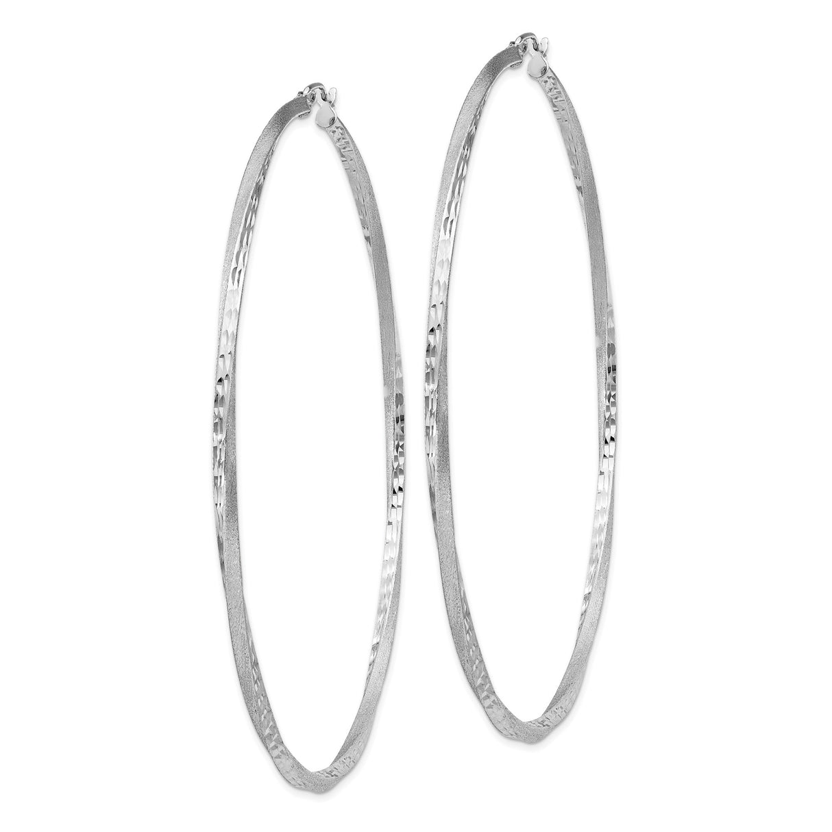 Sterling Silver Hoop Earrings, Lightweight Textured Hoops with Hammered Finish, Modern Minimalist Style