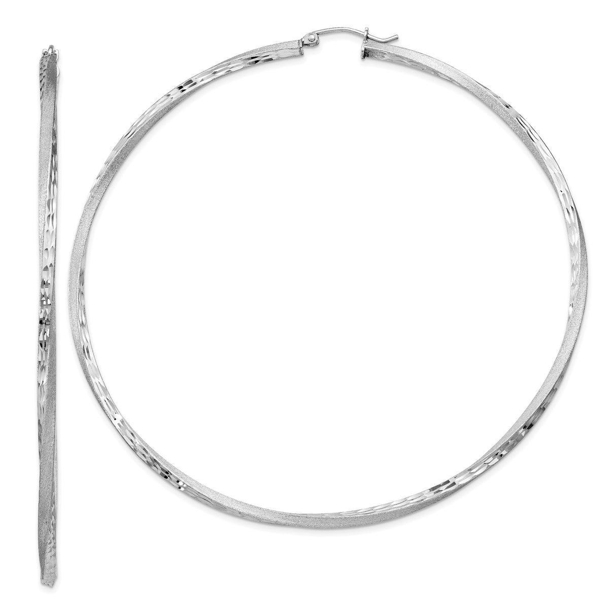 Sterling Silver Hoop Earrings, Lightweight Textured Hoops with Hammered Finish, Modern Minimalist Style