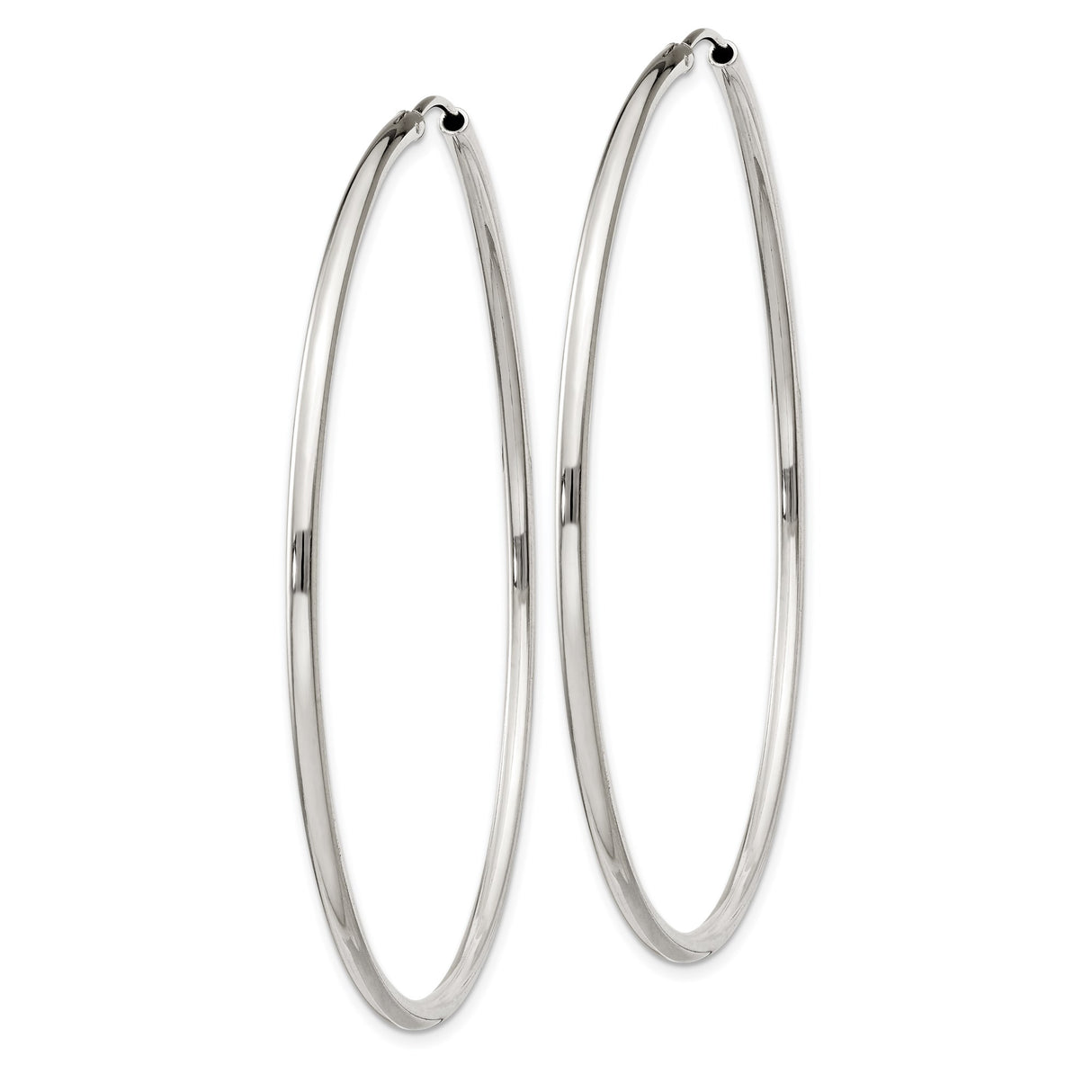 Sterling Silver Hoop Earrings, Thin Polished Lightweight Hoops with Smooth Minimalist Finish