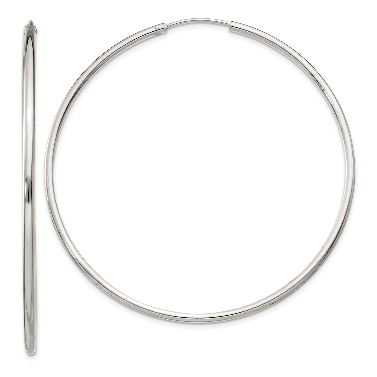 Sterling Silver Hoop Earrings, Thin Polished Lightweight Hoops with Smooth Minimalist Finish