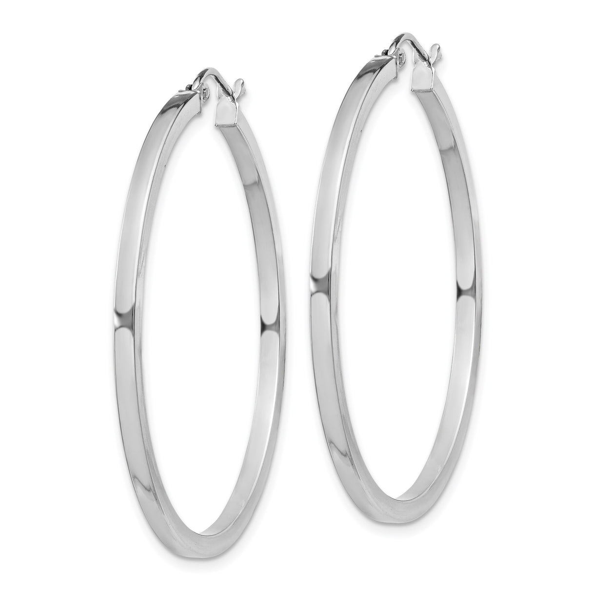 Sterling Silver Hoop Earrings, Polished Finish, Lightweight Minimalist Design for Women