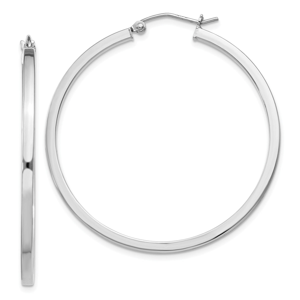 Sterling Silver Hoop Earrings, Polished Finish, Lightweight Minimalist Design for Women